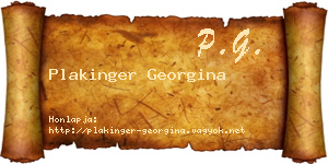 Plakinger Georgina névjegykártya